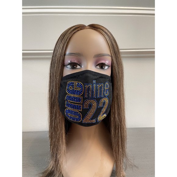 Sigma Gamma Rho 1922 Bling Rhinestone Face Mask - Picture 1 of 11